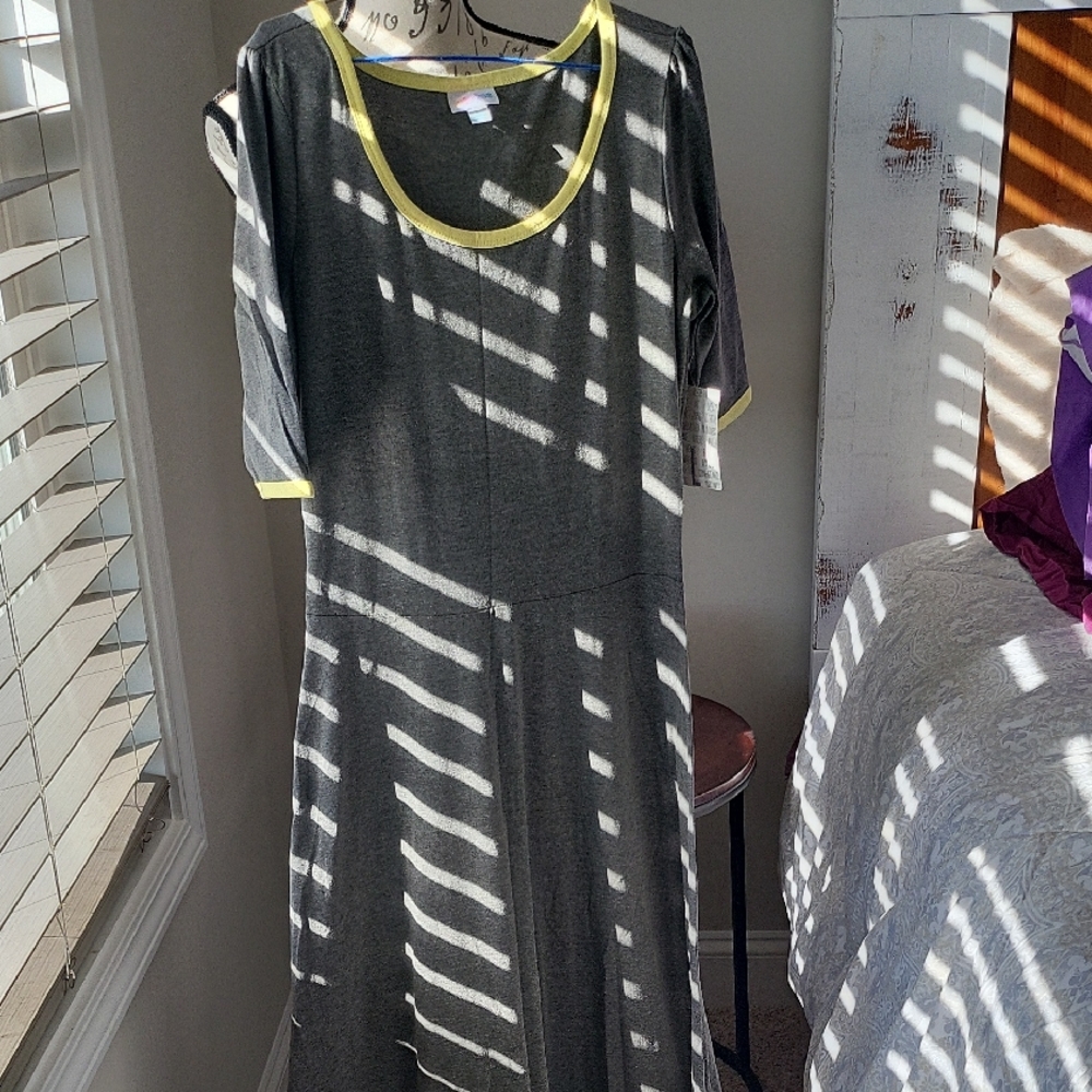 Gray and Yellow Women's Dress